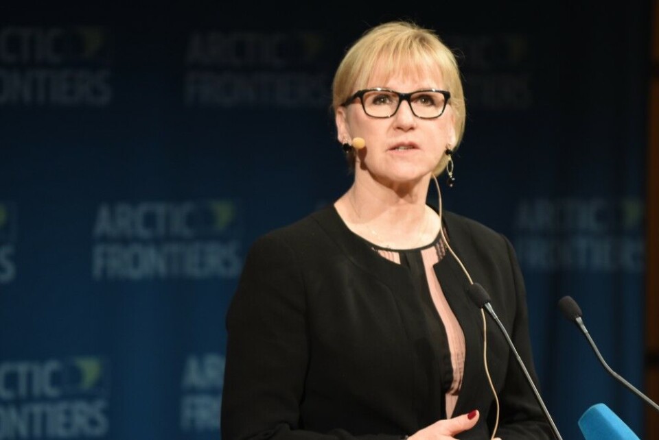 Margot Wallström talking at the Arctic Frontiers in Tromsø this week. Photo: Thomas Nilsen