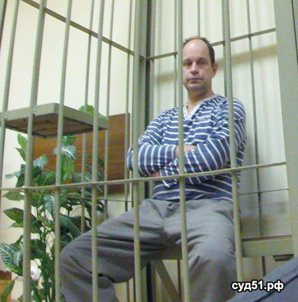 Georgy Blagodelsky behind bars. Photo: Sud51.ru