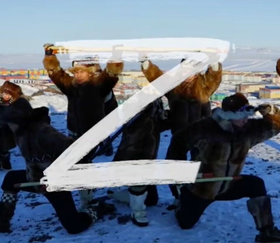 Dancers from the ensemble Ergyron perform pro-war dance. Screenshot of video