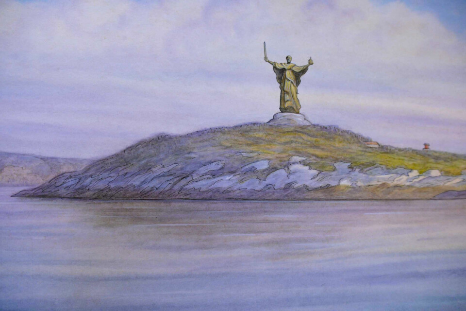 The projected statue of Saint Nikolay. Photo: patriarchia.ru