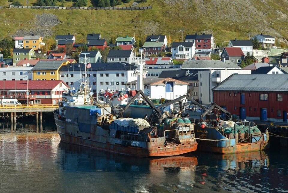 Two Lithuanian snow crab vessels at port in Honningsvåg, Norway. Photo: Thomas Nilsen