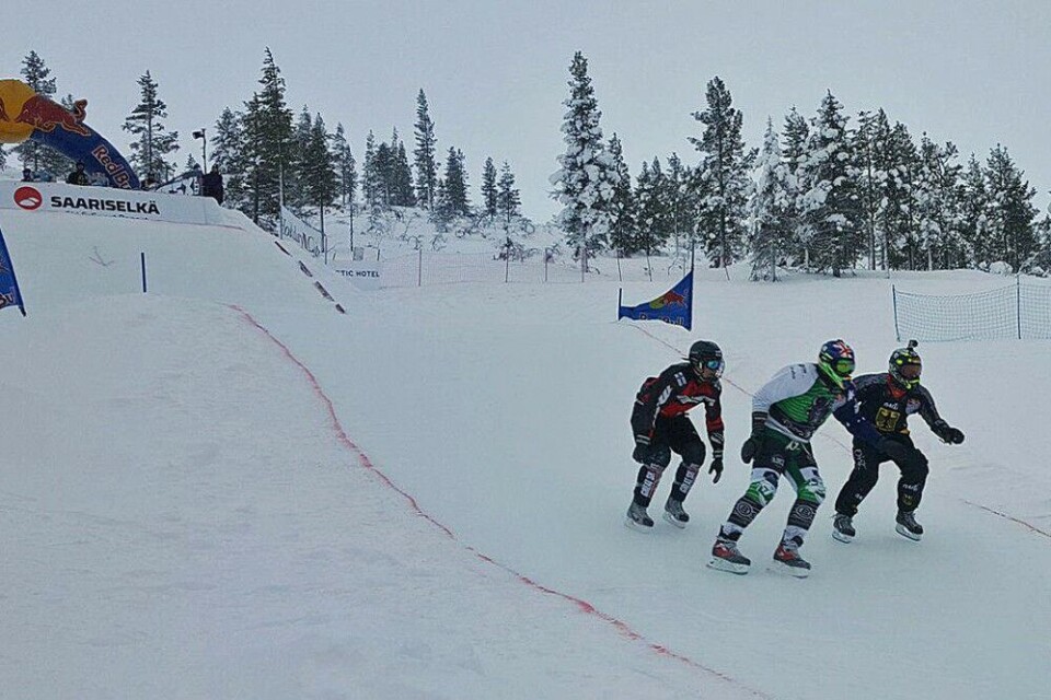 Downhill ice skating Saariselkä, 2018. Photo: Thomas Nilsen