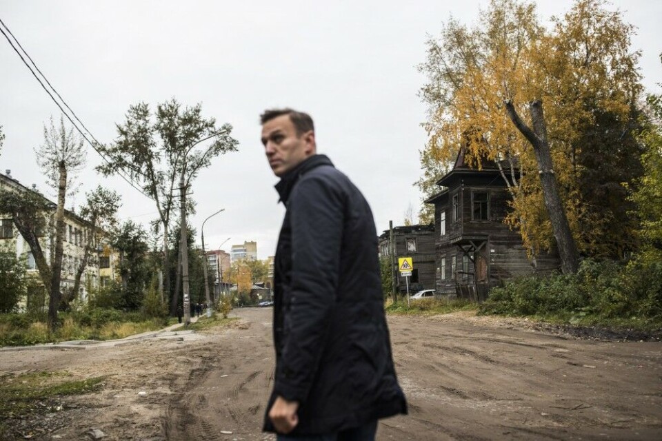 Alexey Navalny walking the street of rundown houses. Photo: Evgeny Feldman «Евгений Фельдман для проекта „Это Навальный“