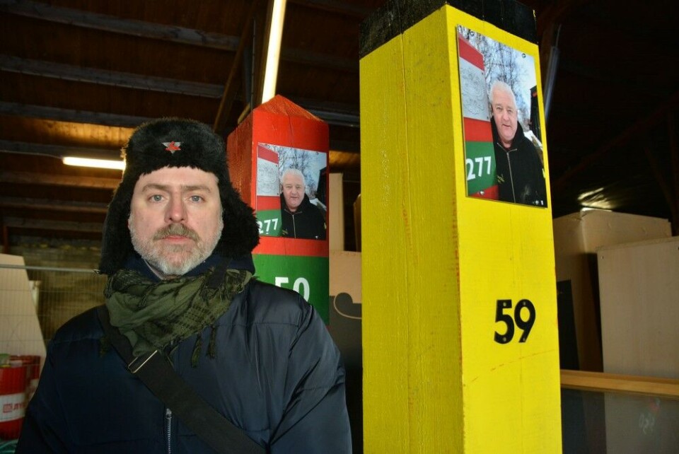 Morten Traavik is ready to take his exhibition 'Frode's Border' to the streets of Kirkenes. Photo: Atle Staalesen