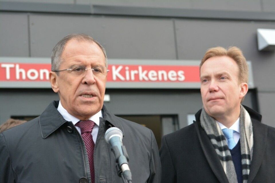 From the 2014 press conference with Sergey Lavrov and (then) Foreign Minister of Norway, Børge Brende. Photo: Thomas Nilsen