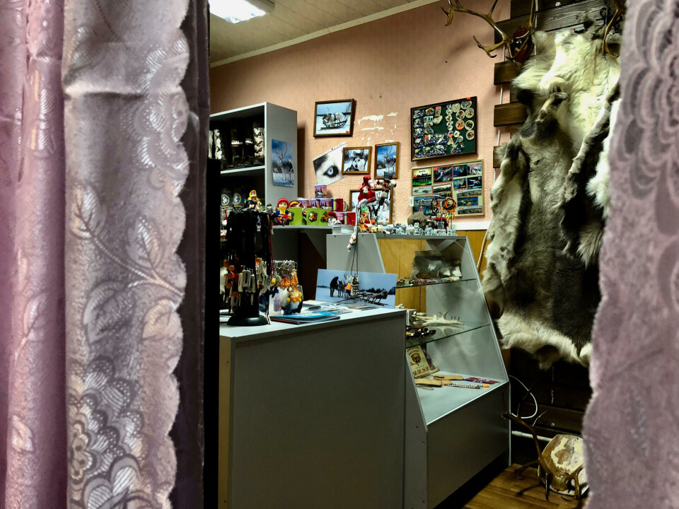 SOUVENIRS: The shop offers souvenirs of different kinds as well, but not many tourists come to the town. Photo: Birgitte Wisur Olsen