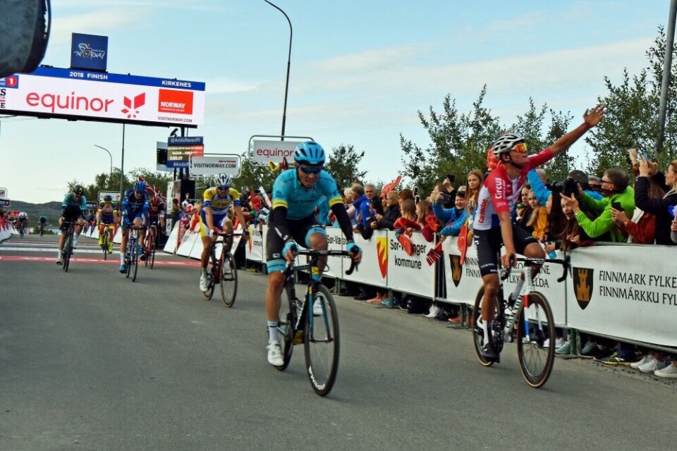 Mathieu van der Poel wins 1st stage Arctic Race of Norway. Photo: Thomas Nilsen