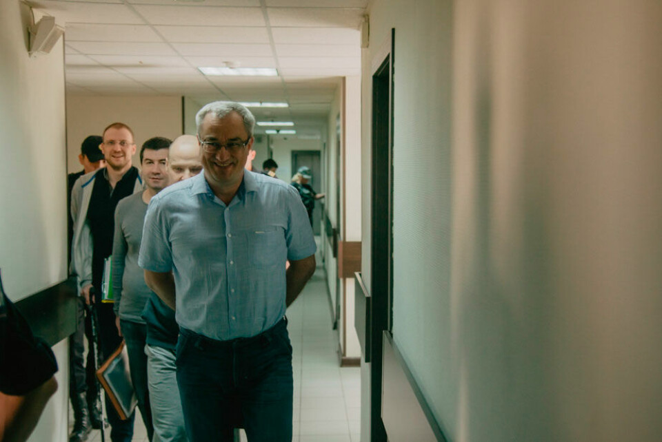 Vyacheslav Zatrutin and his associates in court. Photo: Kirill Zatrutin, 7x7-journal