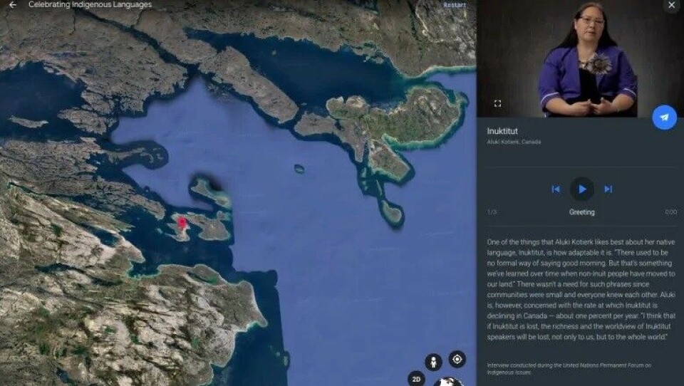 Users of Google Earth will be able to explore a new layer and hear over 50 Indigenous languages from across the globe, learning words and simple phrases like greetings as well as listen to traditional songs. Photo: Google