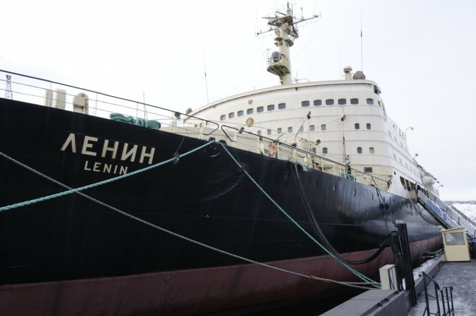 The world's first civilian nuclear powered vessel is named after Lenin and is today moored alongside the pier in the central harbor of Murmansk. Photo: Thomas Nilsen