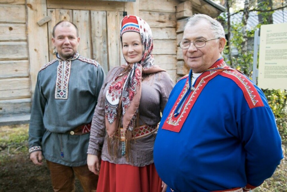 Veikko Feodoroff (left), Tanja Sanila and Sergei Kp. Fofonoff. Photo: Yle Sapmi