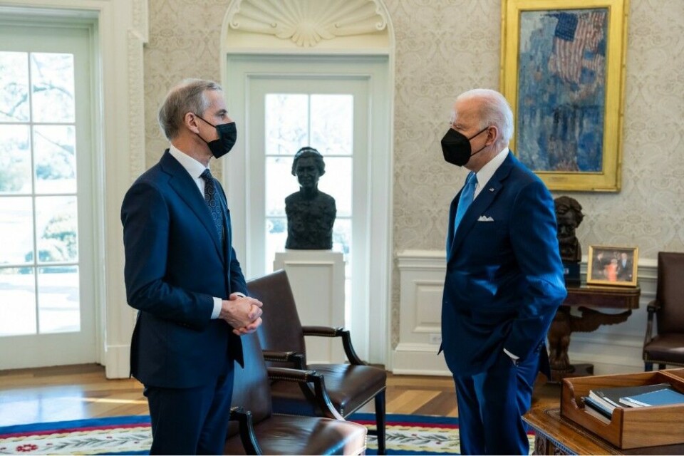 Prime Minister Støre meets President Biden in the White House. Photo: Adam Schultz, White House