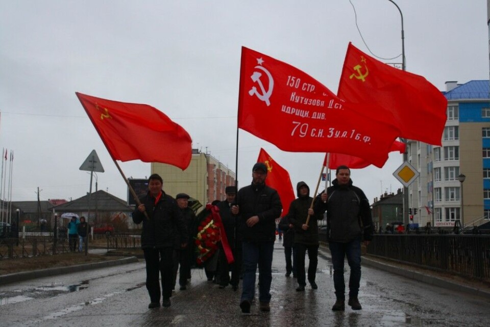 Communists on the march in Naryan-Mar, capital of the Nenets Autonomous Okrug. Photo: kprf-nao.ru