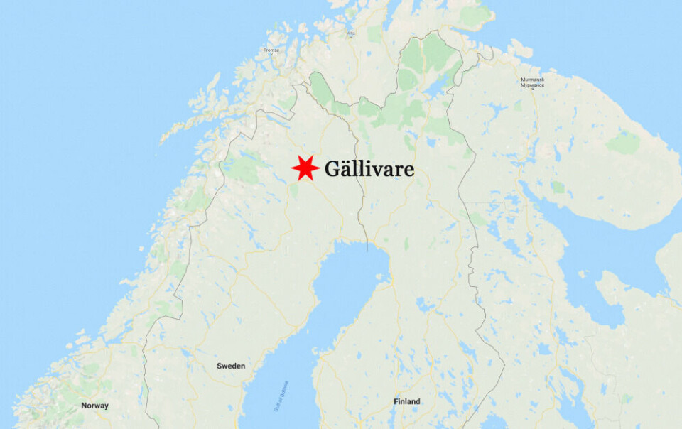 Gällivare is about 100 km inside the Arctic Circle in northern Sweden. Map: Barents Observer / Google maps