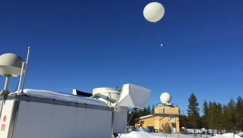 Weather balloons are released two times a day from Sodankylä to measure high vertical resolution profiles of pressure, temperature, humidity, wind parameters in the atmosphere. Photo: Rigel Kivi, Finnish Meteorological Institute