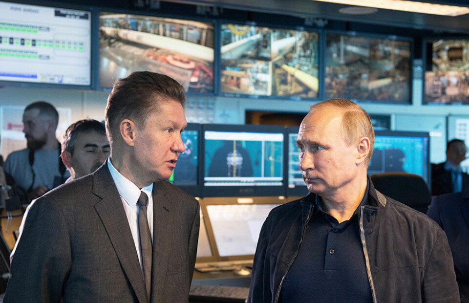 Vladimir Putin with Gazprom leader Aleksei Miller. Photo: Gazprom