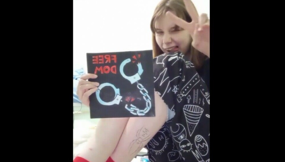 Photo from the video posted on Telegram channel 'Freedom to Olesya Krivtsova'