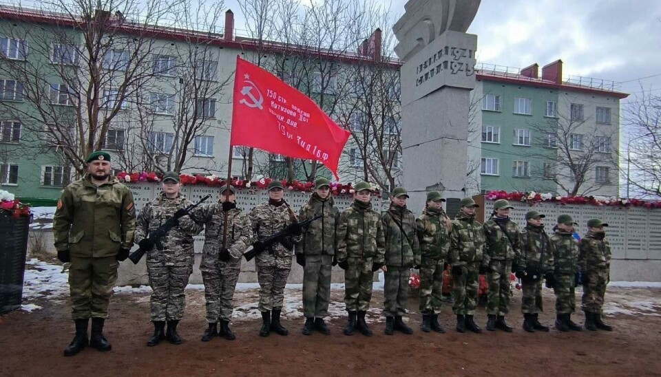 Nikel youth warriors parading on 9th of May. Photo: Organisation Molodaya Gvardiya (“Youth Guards”) on VK