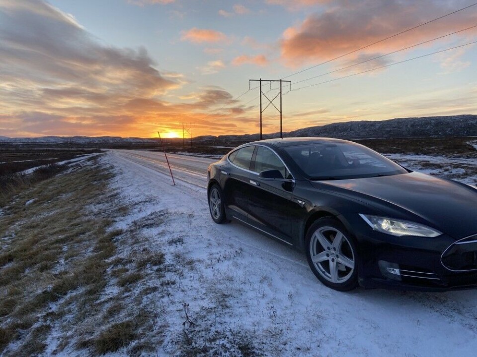Electric car on northern roads. Photo: Thomas Nilsen