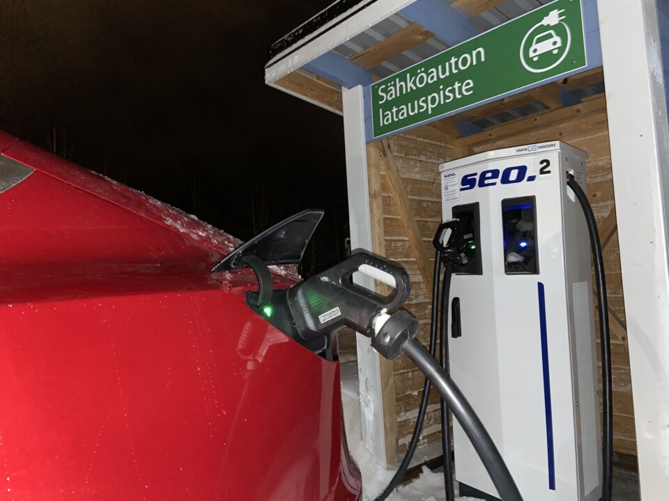 A semi-fast charger in Sodankylä, some 100 km inside the Arctic Circle in Finnish Lapland. Photo: Thomas Nilsen