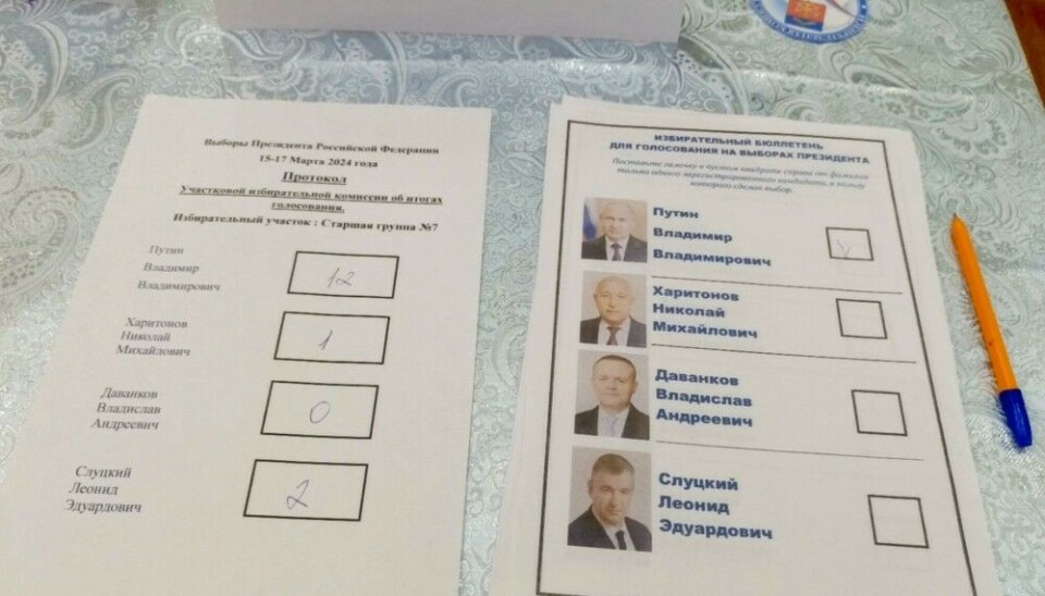 Solid win for Putin among the kids in Polyarnye Zori. Although the result was “only” 80 percent, less than in the actual so-called election. Photo: kindergarten No 4 on VK