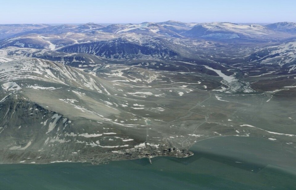 From the military settlement of Severny, roads can be seen south in the valley to the different tunnel entrances where nuclear tests are conducted. Image: Google Earth