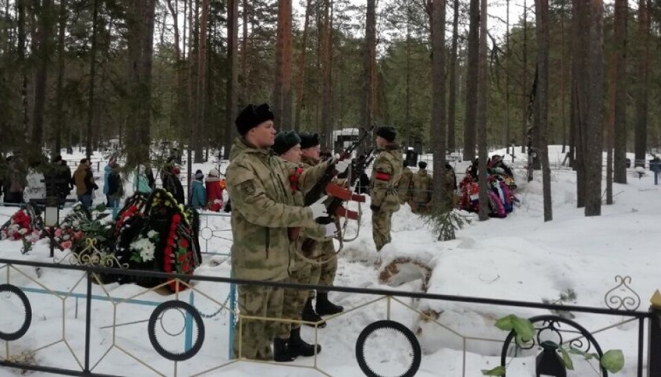 The funeral of a soldier from Karelia killed in Ukraine. Photo: Georgy Chentemirov