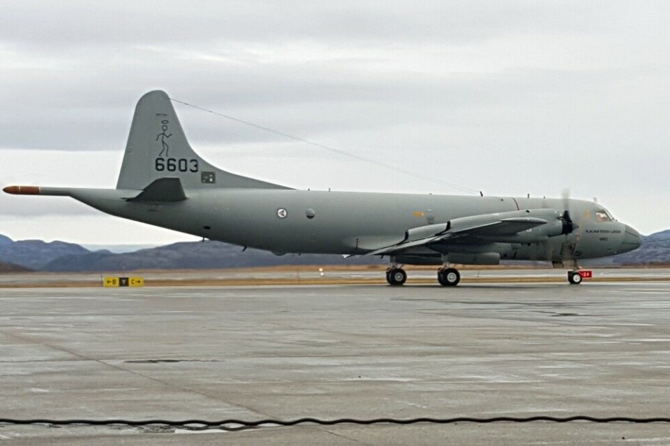 Norwegian Orion surveillance aircraft at Kirkenes airport. Photo: Thomas Nilsen