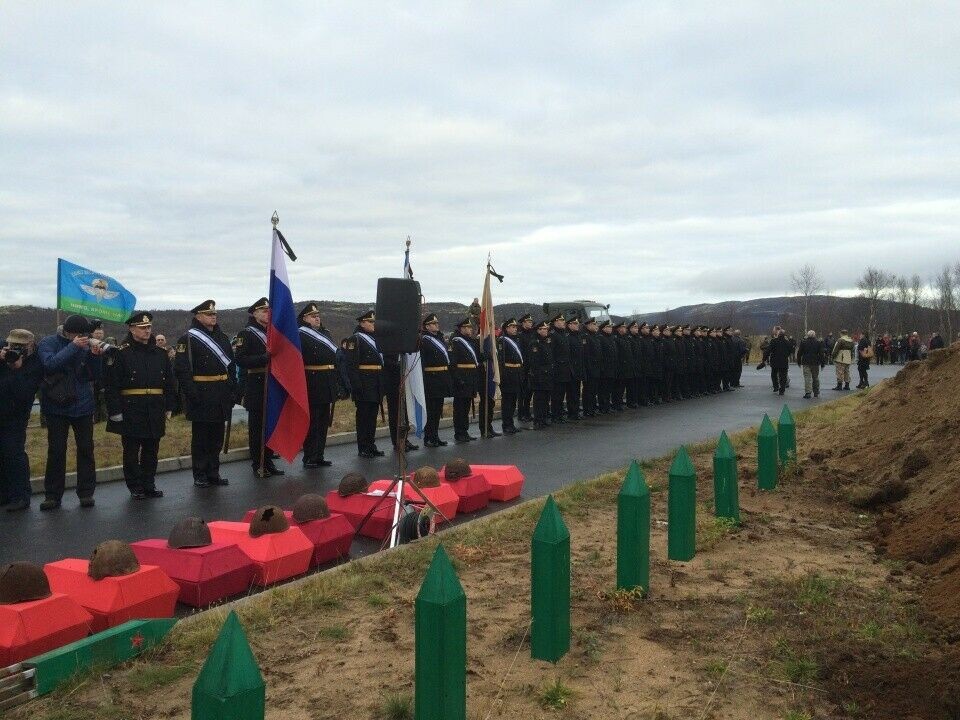 Funeral ceremony took place on Sunday at the memorial site in the Valley of Glory. Photo: Murmansk Regional Government