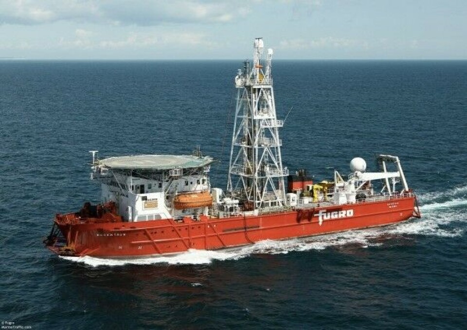 Drillship 'MV Bucentaur' in 2015 drilled seven shallow wells in the northern part of the Barents Sea. Photo: Tromsoffshore.no