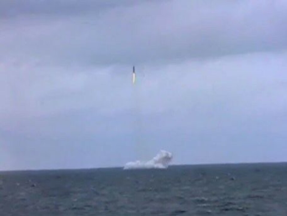 The missile was launched from submerged position in the Pacific. Photo: Russian Ministry of Defence