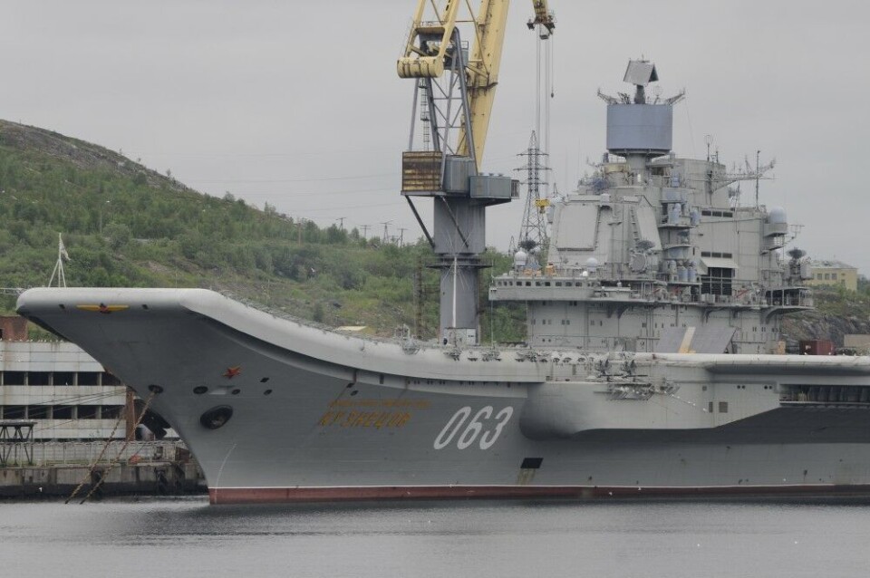 “Admiral Kuznetsov” is Russia’s only aircraft carrier. Here at port in Murmansk. Photo: Thomas Nilsen