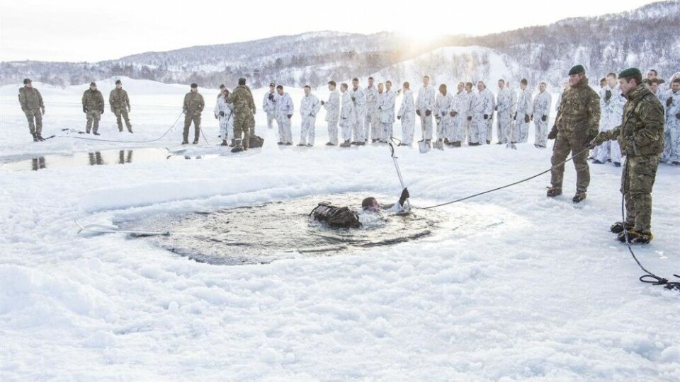 U.S. Marines on winter training northern Norway in 2016. Photo: Forsvaret
