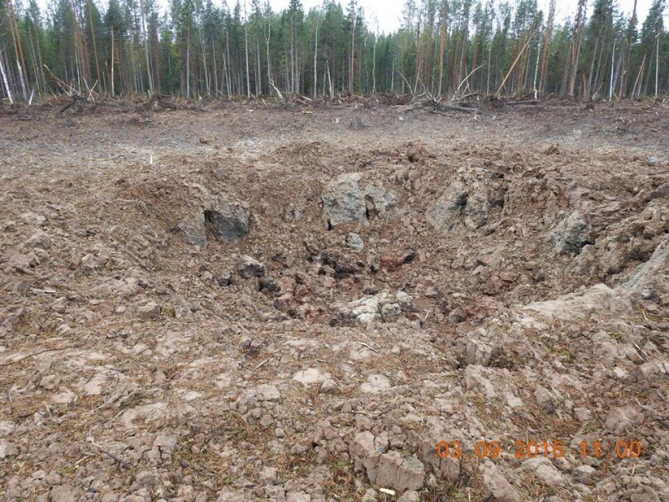 One of the two craters at the site. Photo courtesy of Pinega municipality