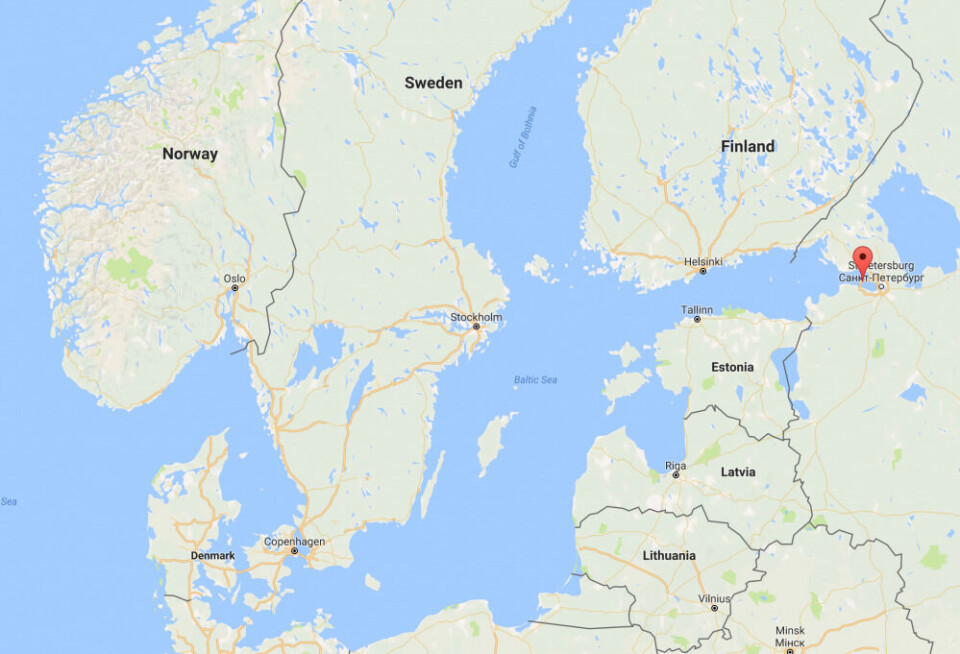 The nculear-powered battle-cruiser and submarines will sail south along the coast of Norway before heading east in between Denmark and Sweden and north the Baltic Sea on their way to Kronstad outside St. Petersburg. Google-maps.