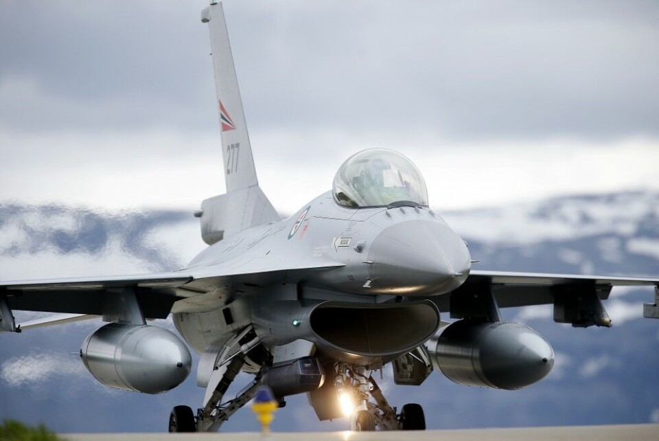 A Norwegian F-16 at Bodø Main Air Station in 2015 when Norway was the lead nation for the fighter exercise Arctic Challenge Exercise. Photo: Thorbjørn Kjosvold / Forsvaret