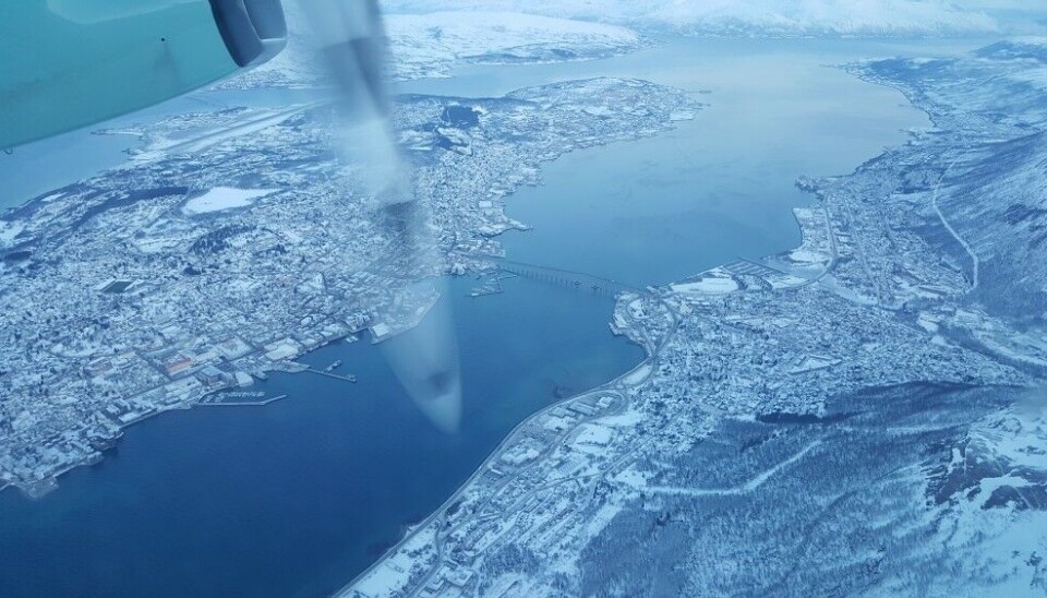 Tromsø seen from the sky. Photo: Thomas Nilsen