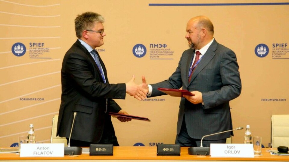 Oboronlogistika leader Anton Filatov and Arkhangelsk Governor Igor Orlov, June 2017. Photo: Dvinaland.ru