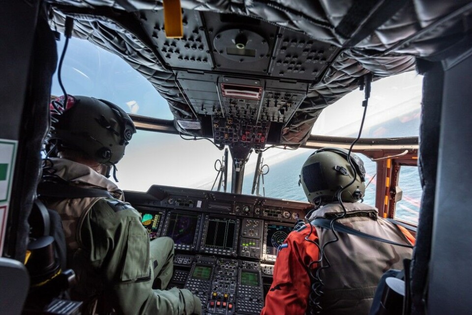 A Dutch Navy NH-90 helicopter from HNLMS Van Speijk frigate manoeuvres at low altitude while performing an Anti-Submarine Warfare mission during Dynamic Mongoose Exercise. NATO Photo by FRA N WO Christian Valverde