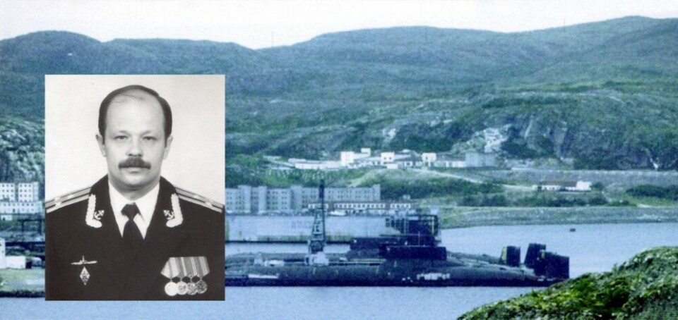 Igor Grishkov was captain in charge on board the Typhoon submarine 'Arkhangelsk' in 1991. This photo shows the Typhoons' homeport in Zapanaya Litsa in the mid-90s. Photo: Archive and Grishkov's Facebook-profile