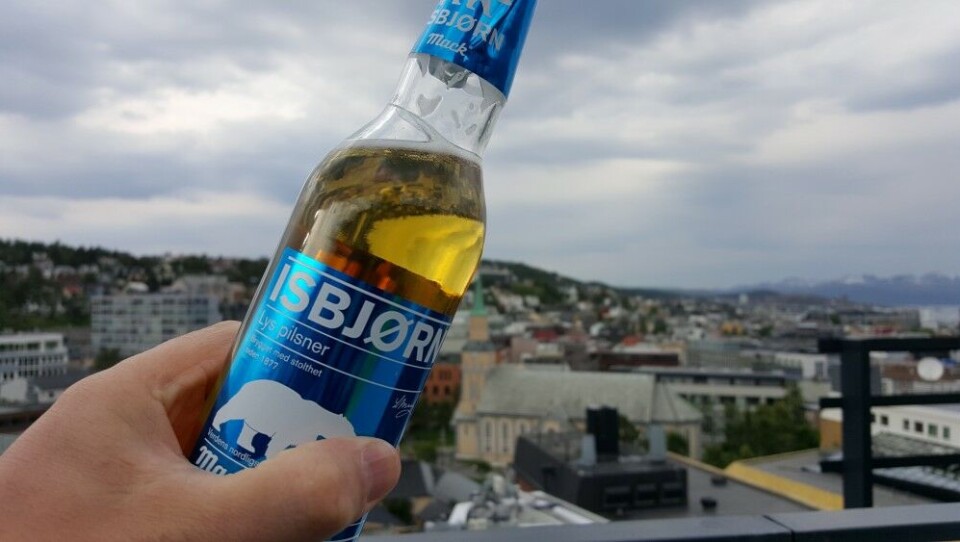 Mack beer on the roof of Tromsø. Photo: Thomas Nilsen