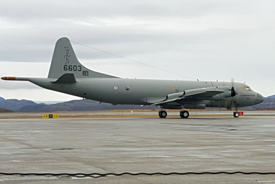 Патрульный самолёт «Orion» в аэропорту Киркенеса. Фото: Томас Нильсен