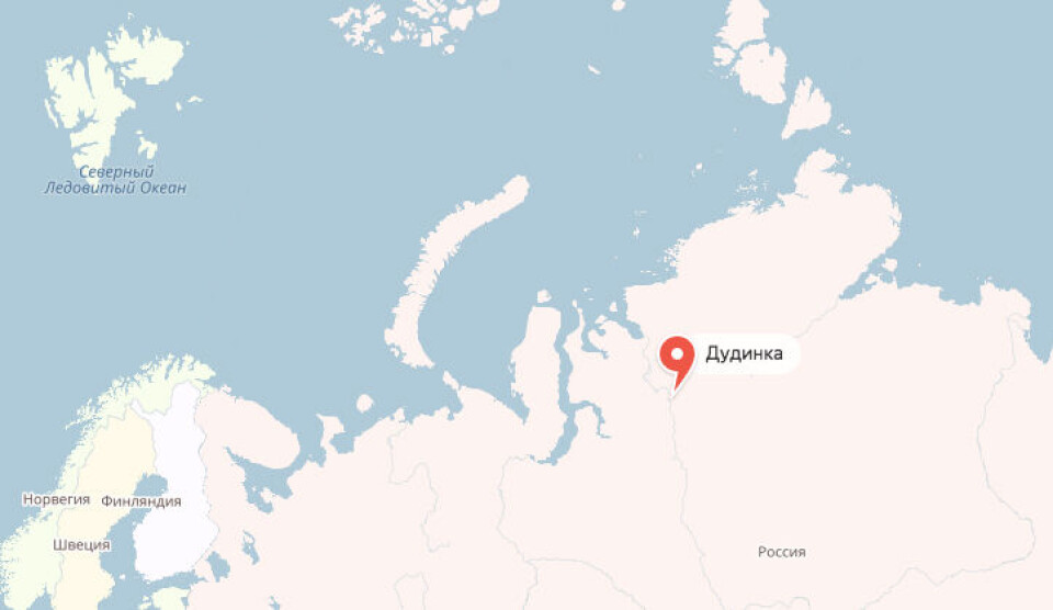 Dudinka on great river Yenisey