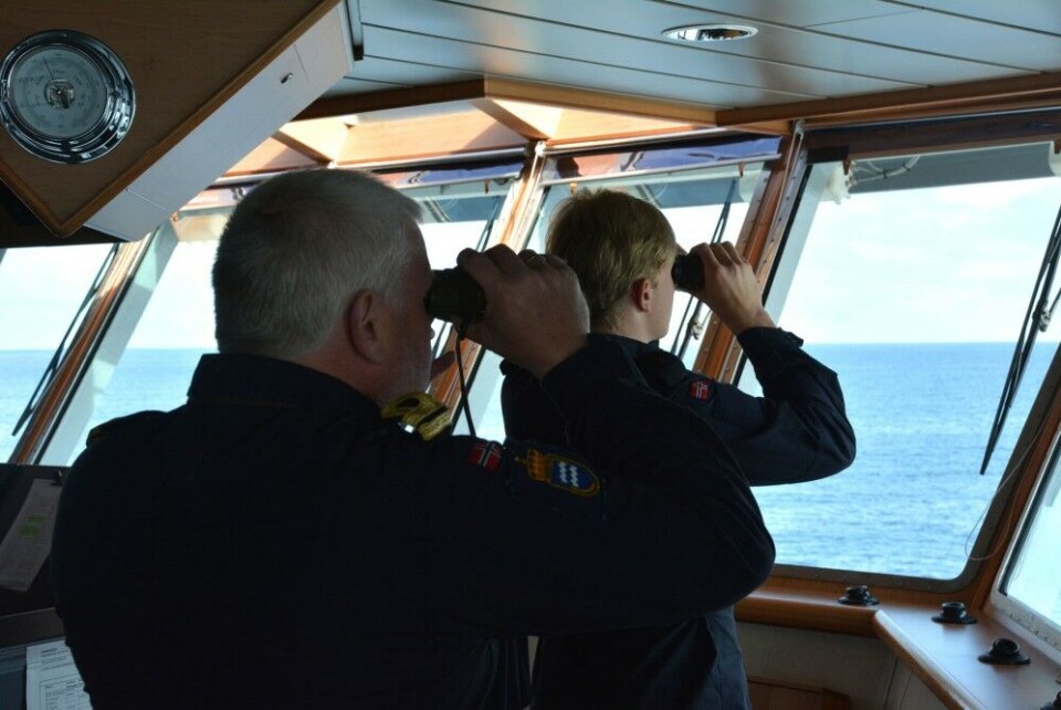 Norwegian Coast Guard officers at the 'KV Harstad'. Photo: Atle Staalesen