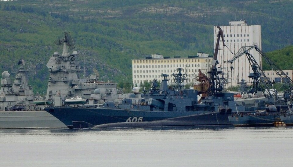 Warships, submarines and support vessels left port in Severomorsk for the Barents Sea exercise. Photo: Thomas Nilsen