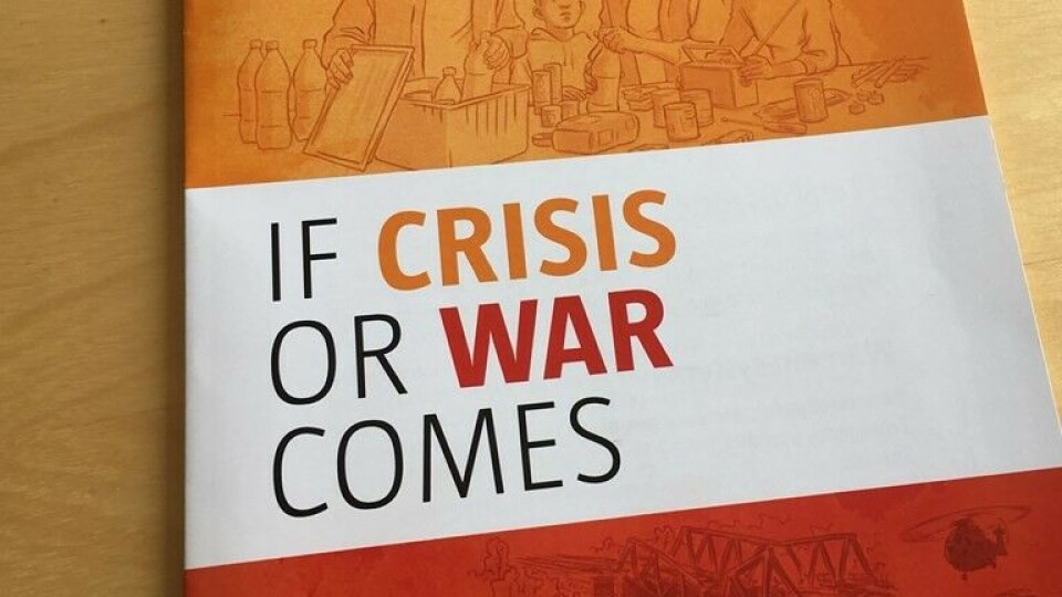 The cover of the English version of MSB’s brochure If Crisis or War Comes. Photo: Nathalie Rothschild/Radio Sweden