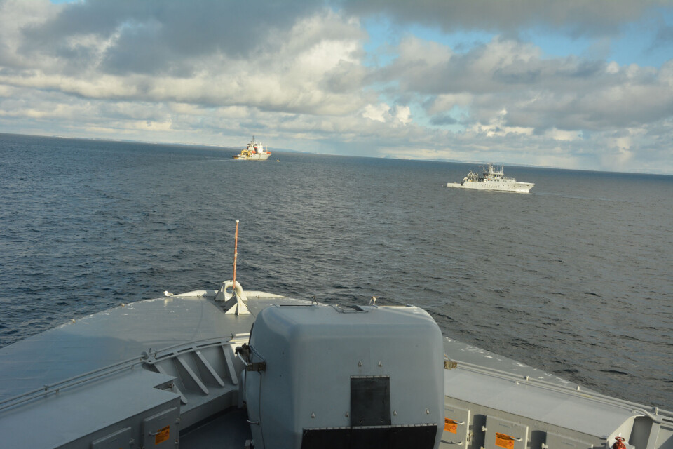 Norwegian and Russian coast guard vessels jointly take part in Exercise Barents. Photo: Atle Staalesen