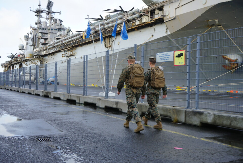 The amphibious assault ship “USS Iwo Jima” at port in Reykjavik, Iceland the week before Trident Juncture started. Photo: Thomas Nilsen