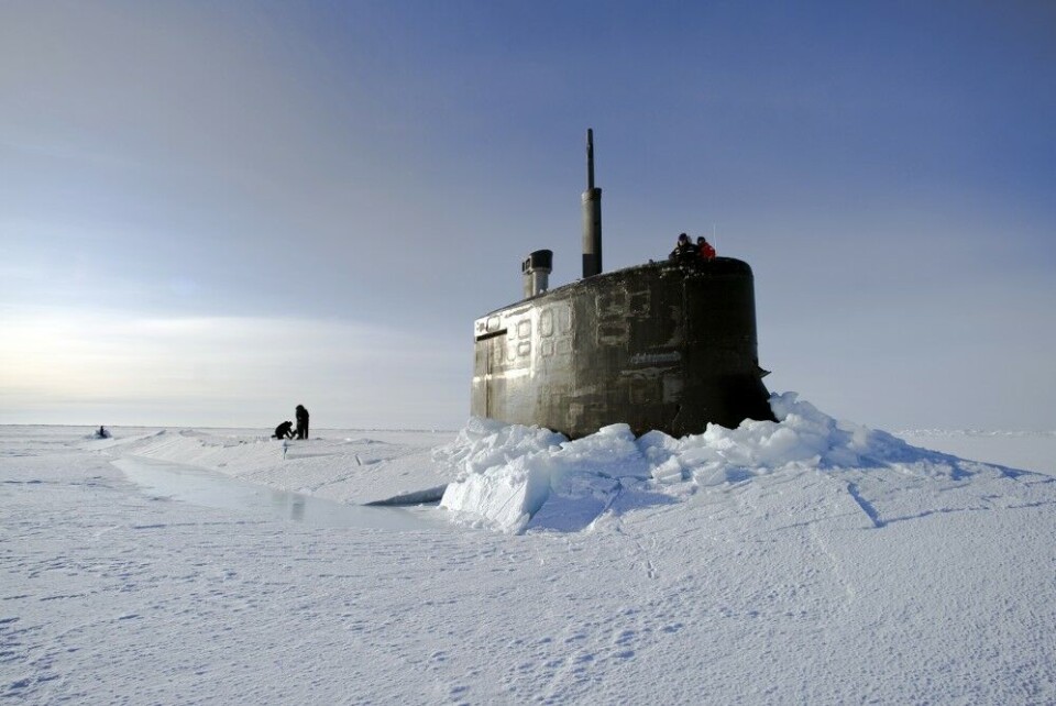 This photo is from 2011 when Seawolf-class submarine «USS Connecticut» surfaced in the Arctic. Photo: Kevin S. O’Brien / U.S. Navy