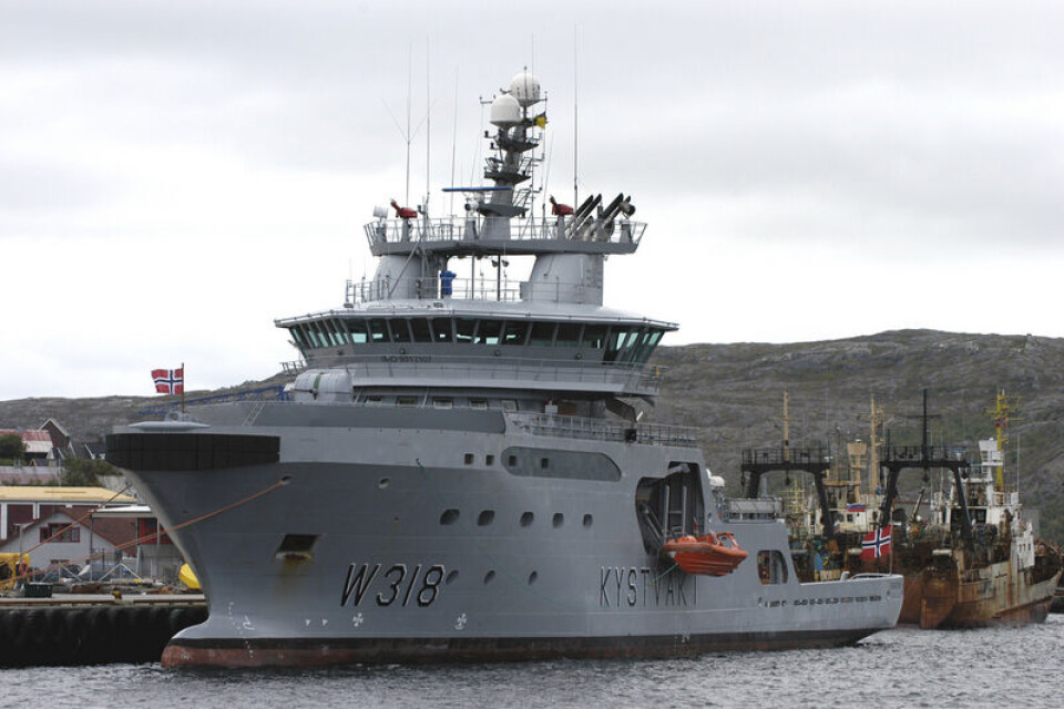 Coast Guard vessel “Harstad” at port in Kirkenes. Photo: Thomas Nilsen